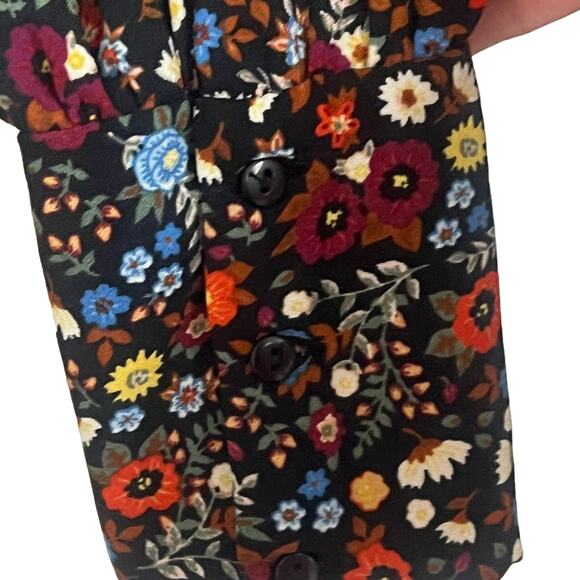 Zara Trafaluc Shorts Romper Size XS Jumpsuit Long Sleeve Floral Multicolor - Picture 7 of 11